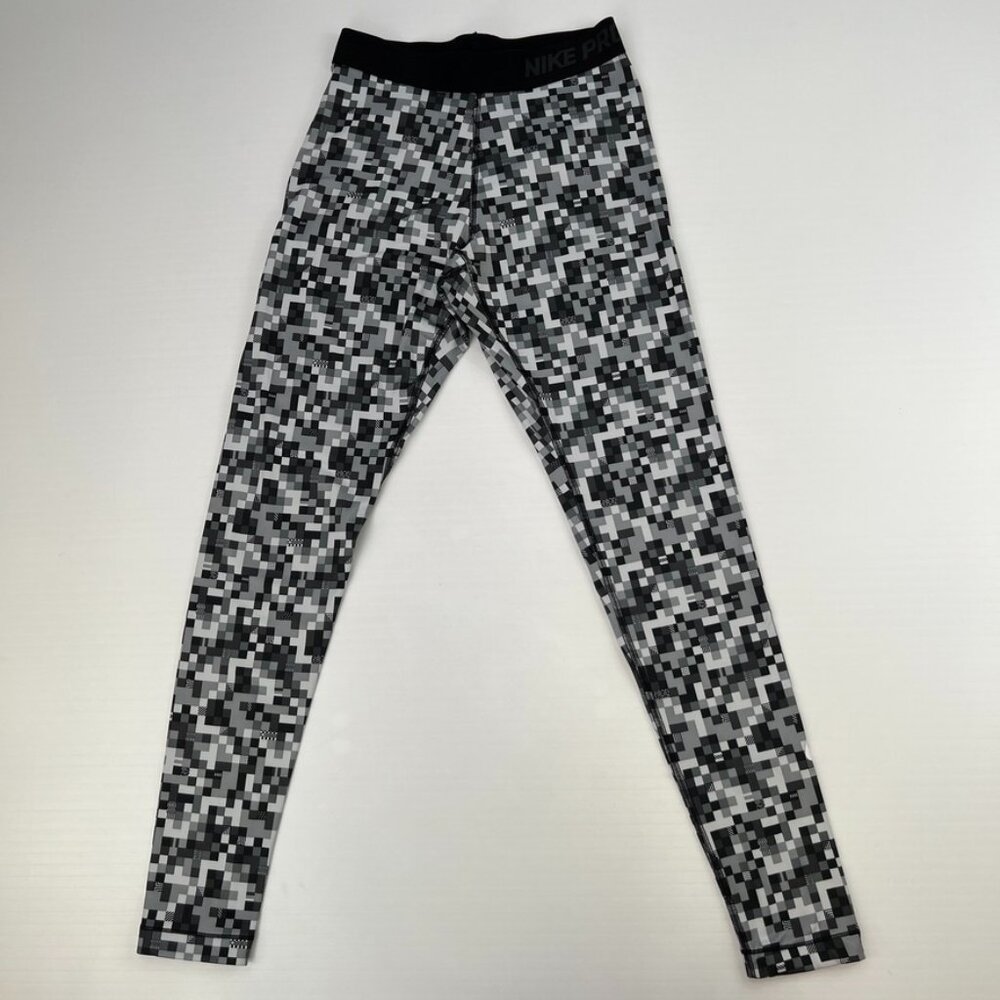 Nike Pant Women Small Pro Swoosh Stretch Digi Camo Dri Fit 23x27.5 Gym Run Core